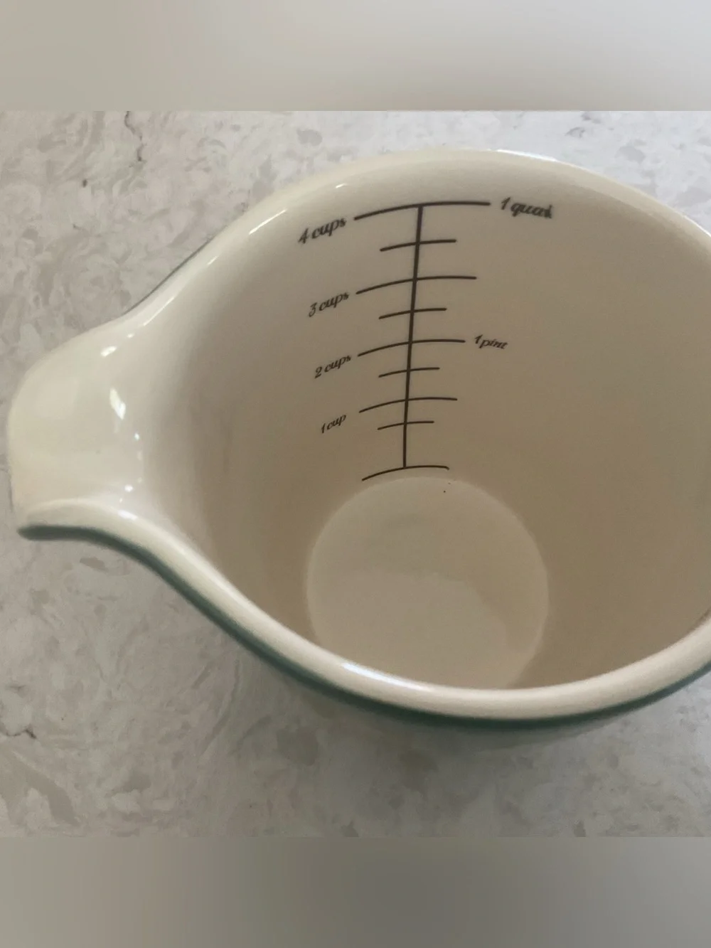 The Pioneer Woman Geometric Teal Floral Stoneware 4 Cup Measuring Pitcher